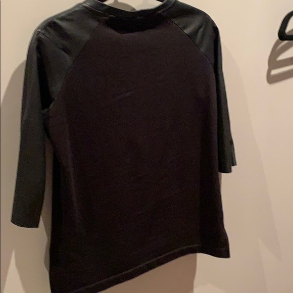 All Saints top with leather sleeves. - Picture 3 of 3